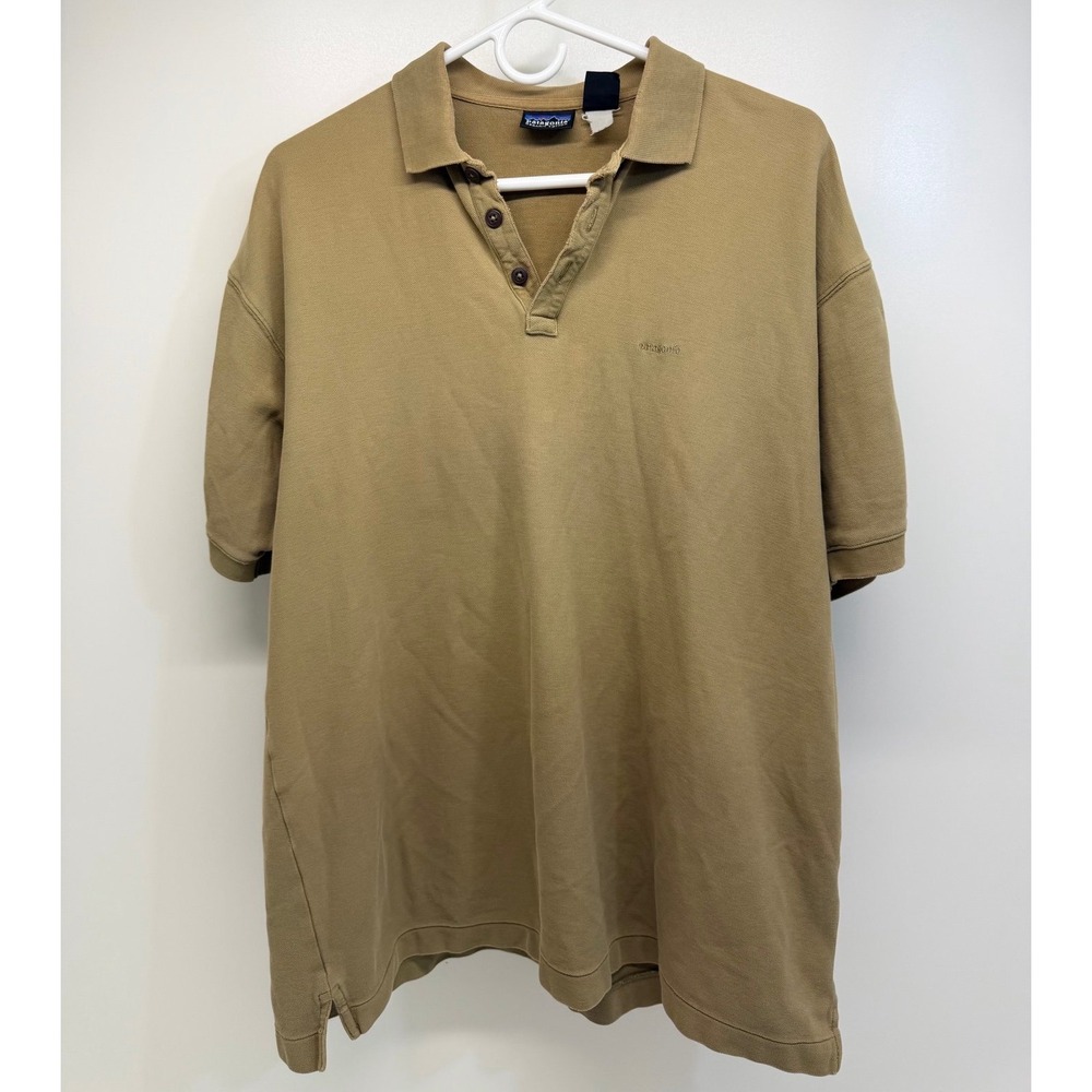 Patagonia men's polo shirt, Large, Tan, Organic Cotton